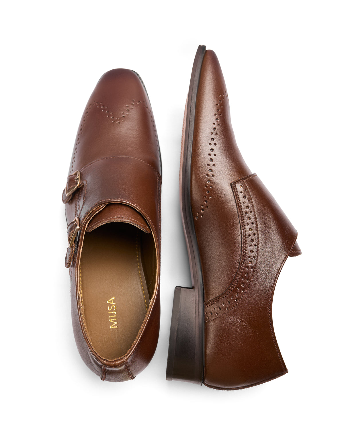 First Principles - Genuine leather Monk Strap, Brown