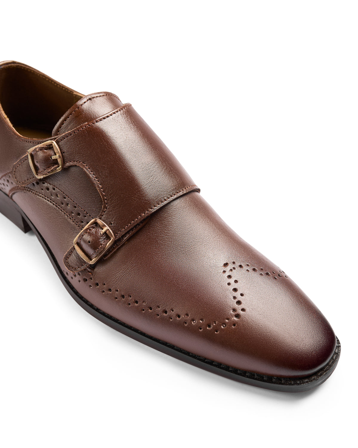 First Principles - Genuine leather Monk Strap, Brown