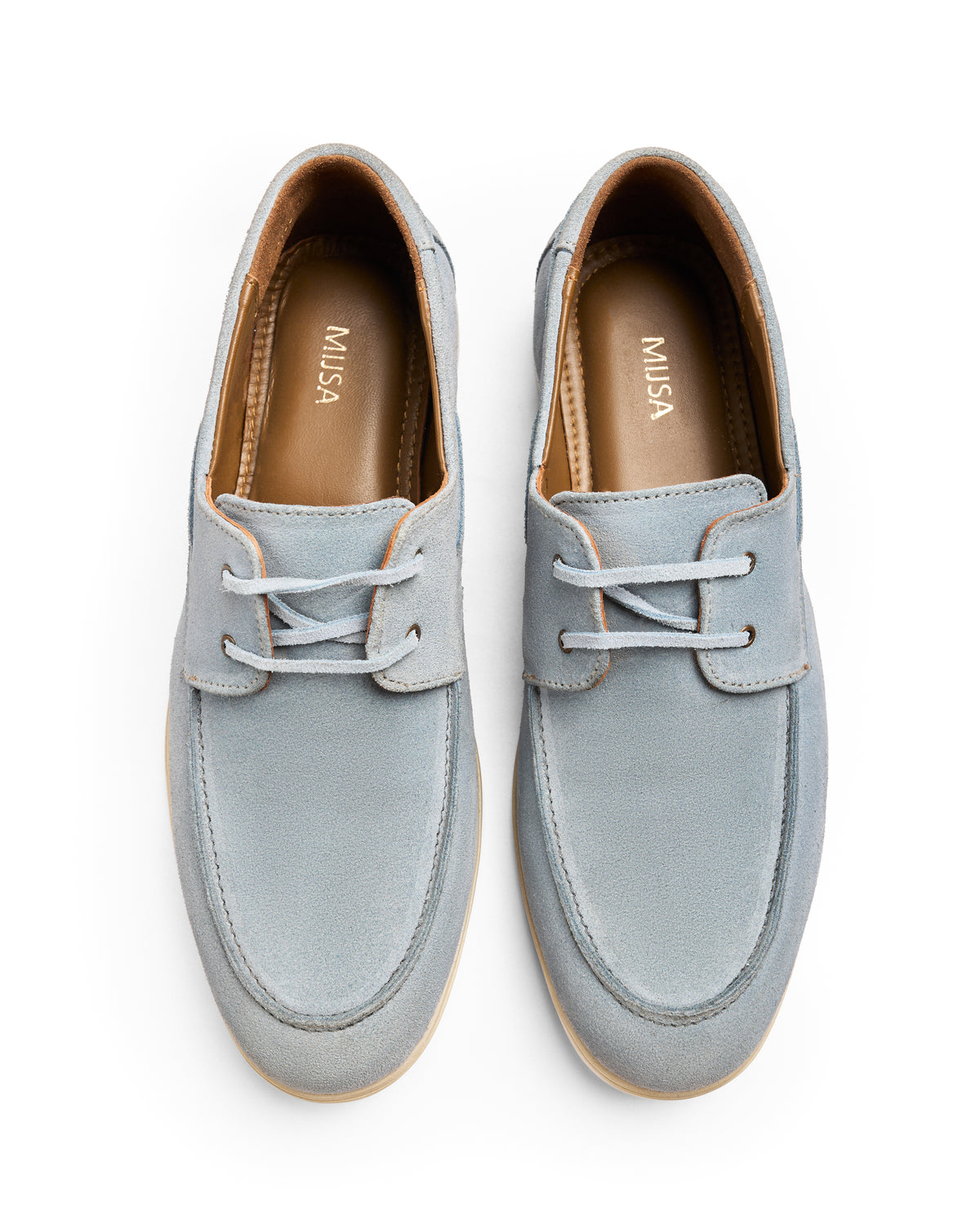 Open Tab - Fine suede Boat Shoe, Powder Blue