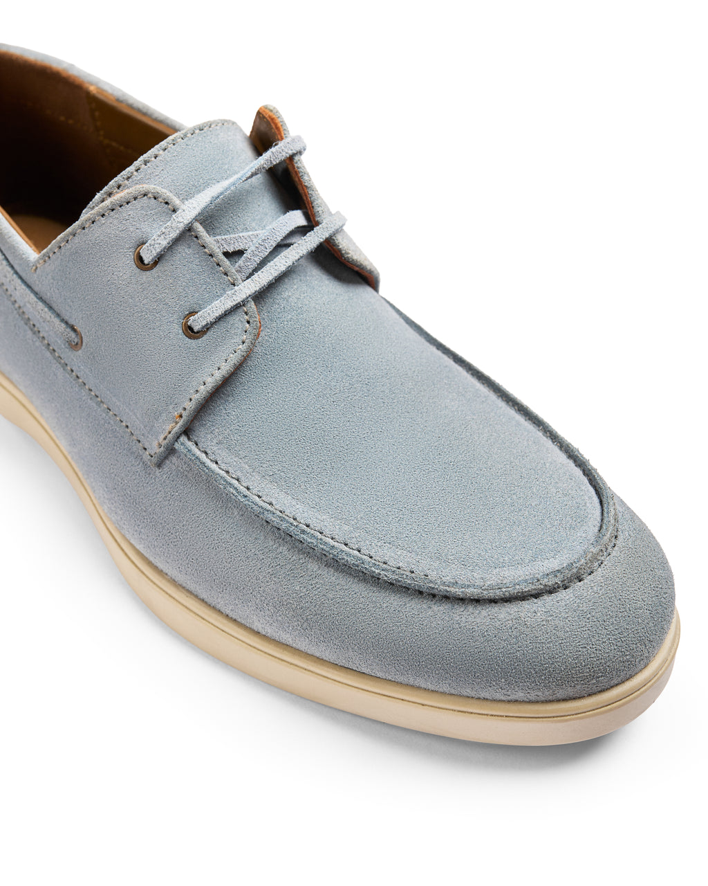 Open Tab - Fine suede Boat Shoe, Powder Blue