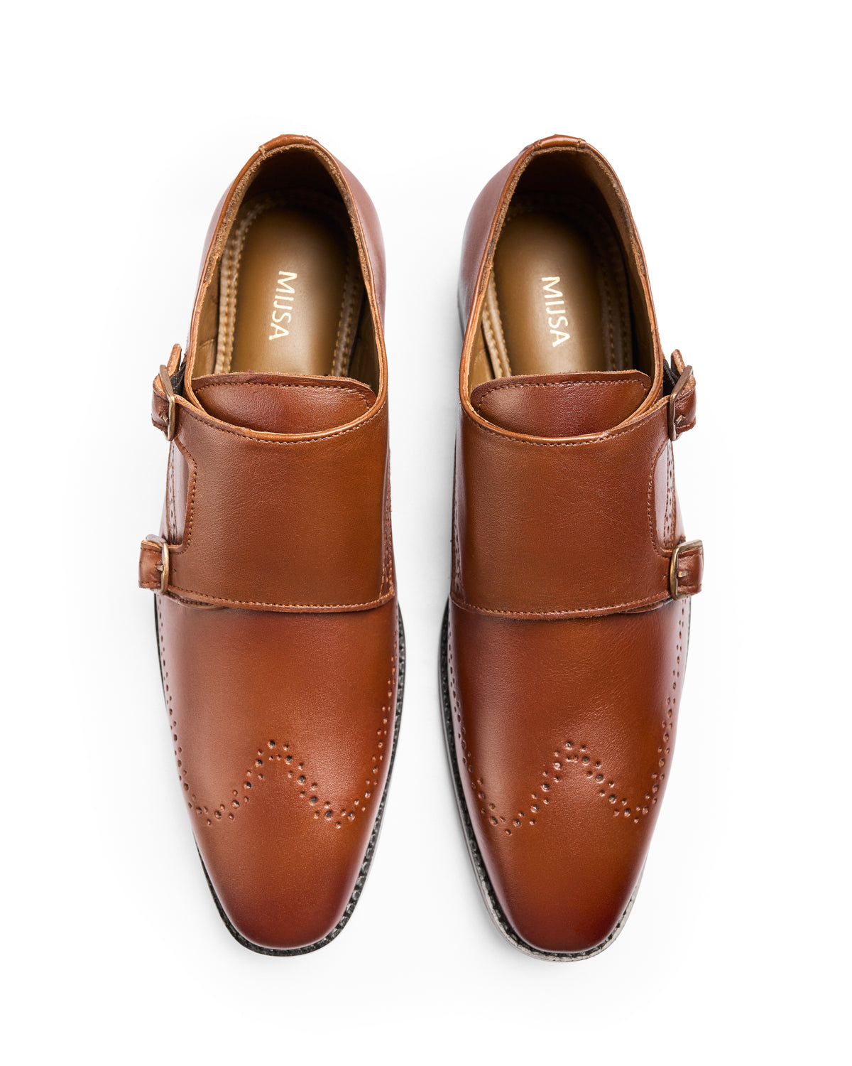 First Principles - Genuine leather Monk Strap, Tan