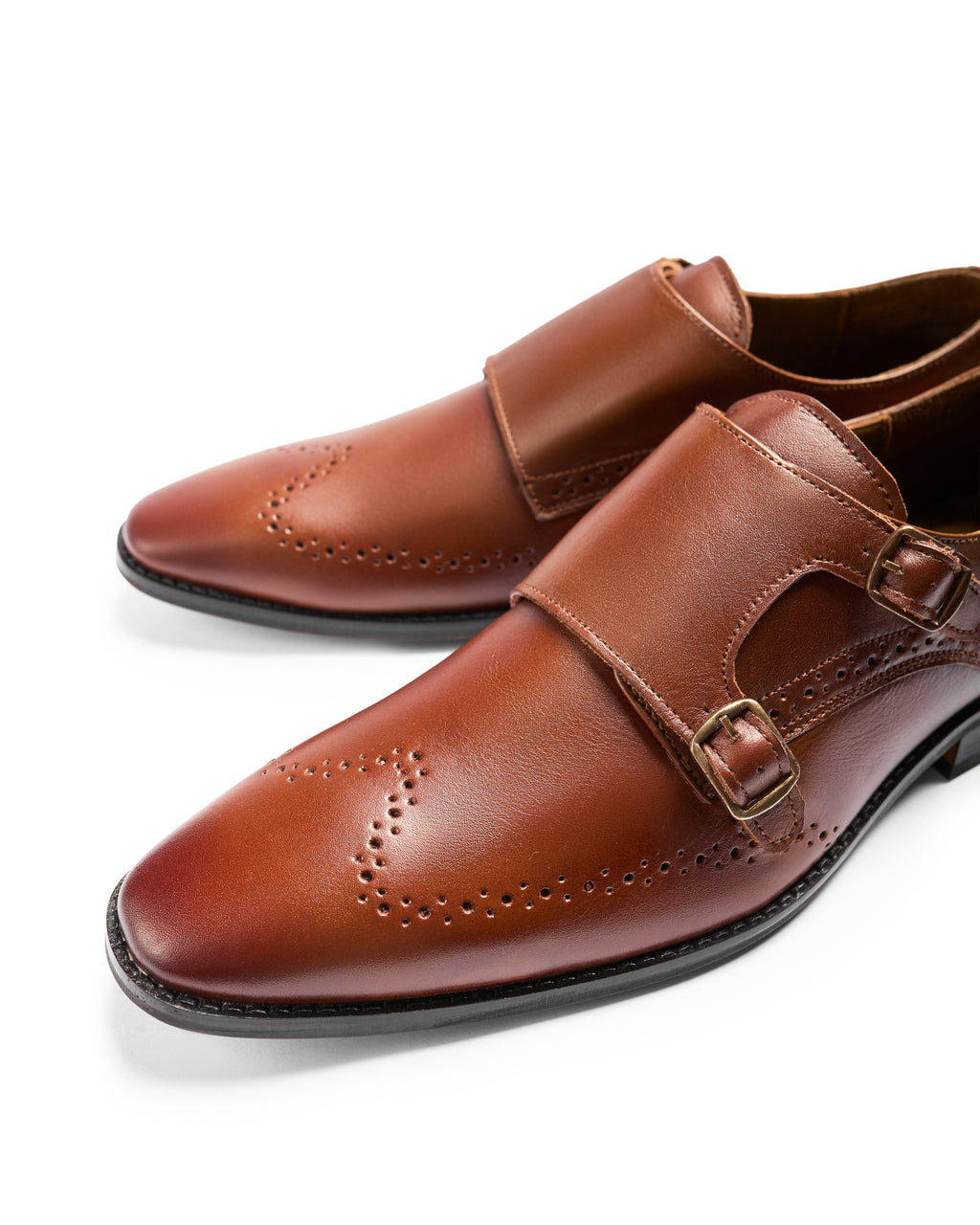 First Principles - Genuine leather Monk Strap, Tan