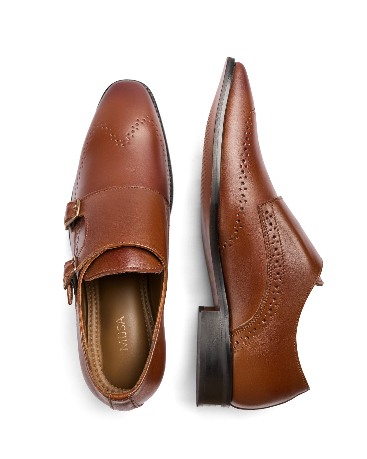 First Principles - Genuine leather Monk Strap, Tan