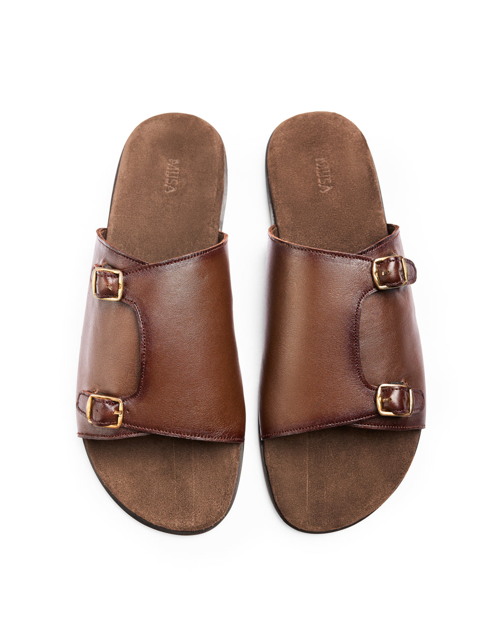 Short Answer - Genuine leather Slide, Brown