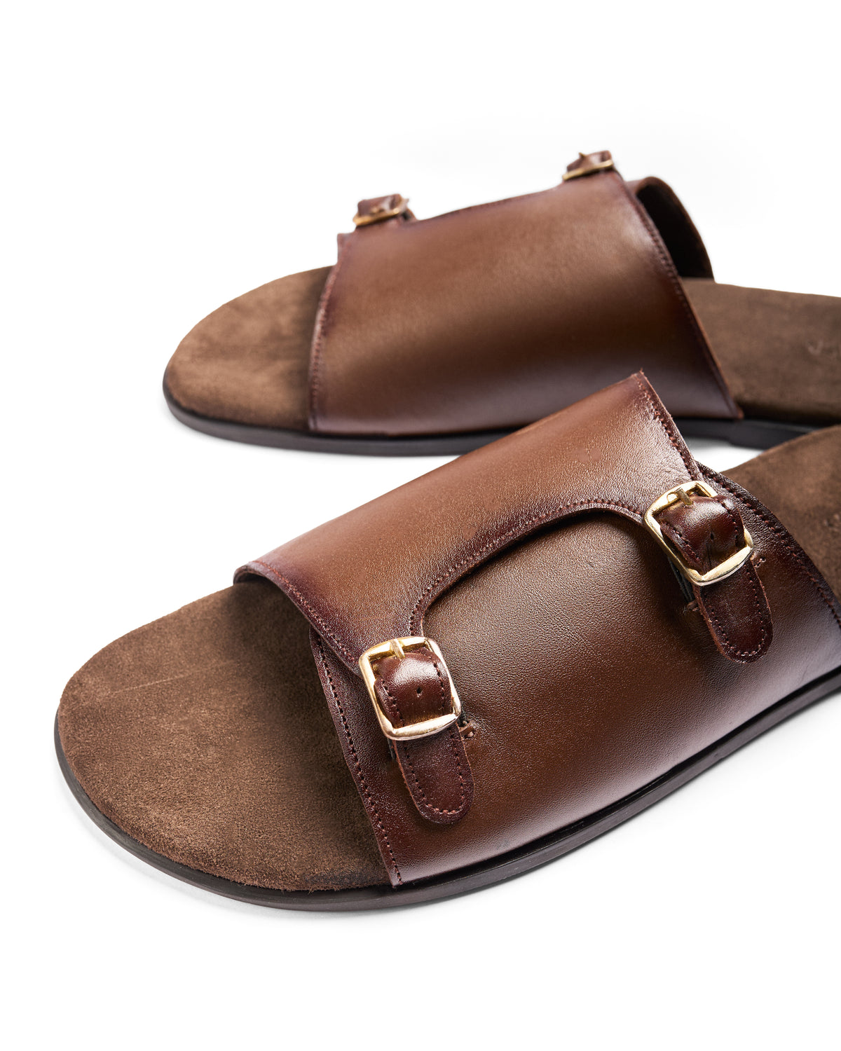 Short Answer - Genuine leather Slide, Brown