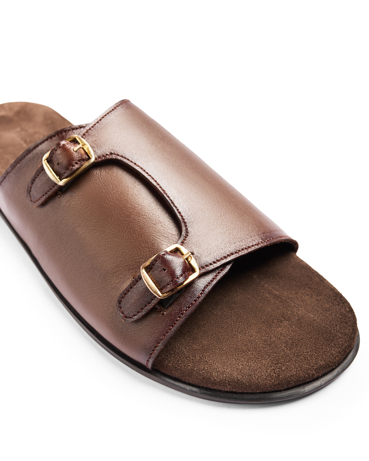 Short Answer - Genuine leather Slide, Brown