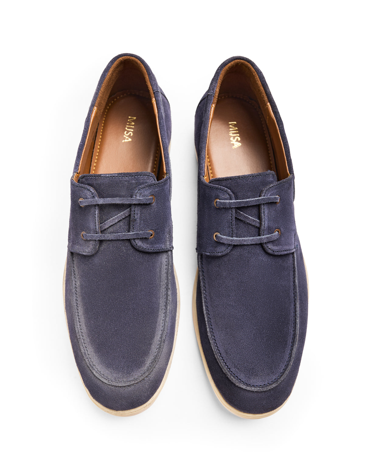 Open Tab - Fine suede Boat Shoe, Navy Blue