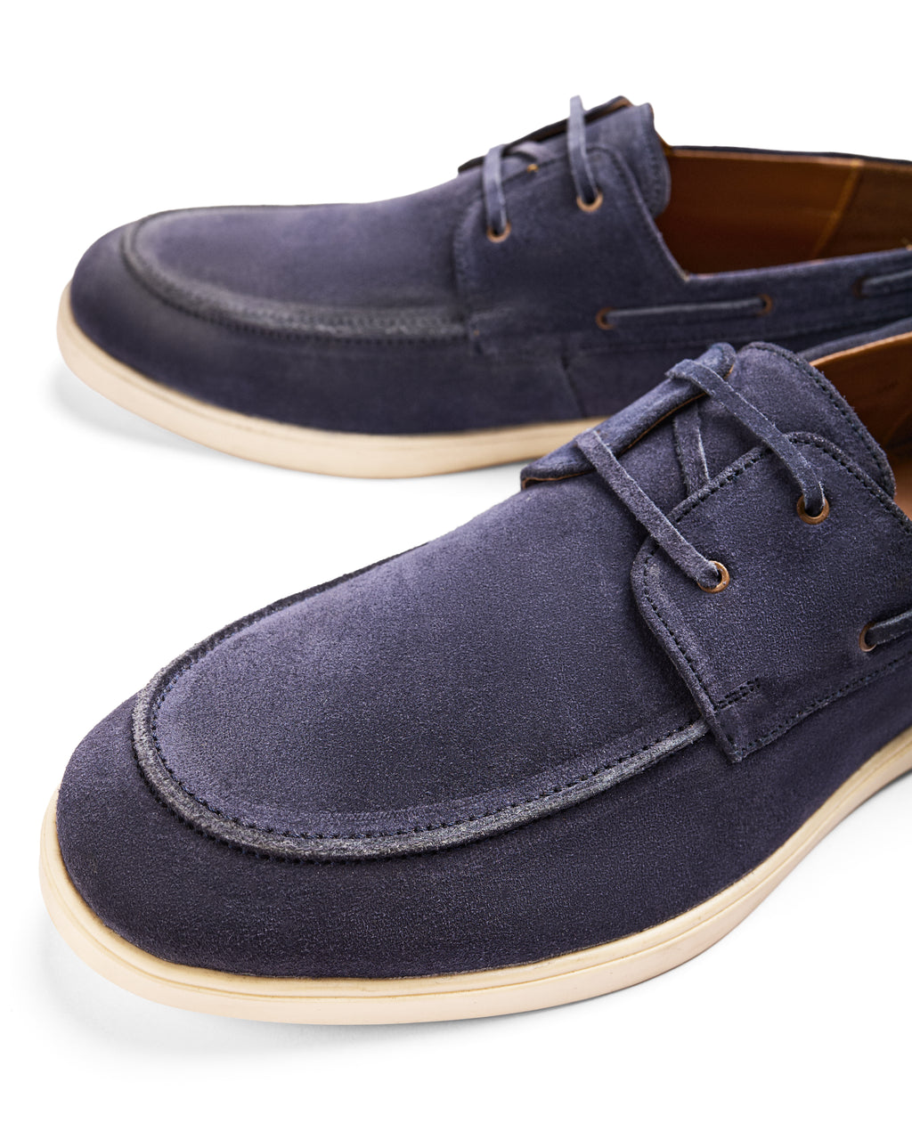 Open Tab - Fine suede Boat Shoe, Navy Blue