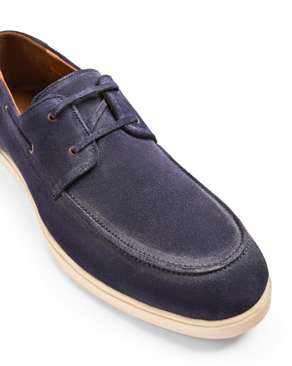 Open Tab - Fine suede Boat Shoe, Navy Blue