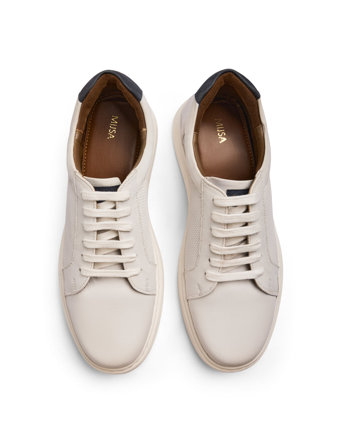 Off Duty -  Genuine Crust Leather Sneaker, White Black
