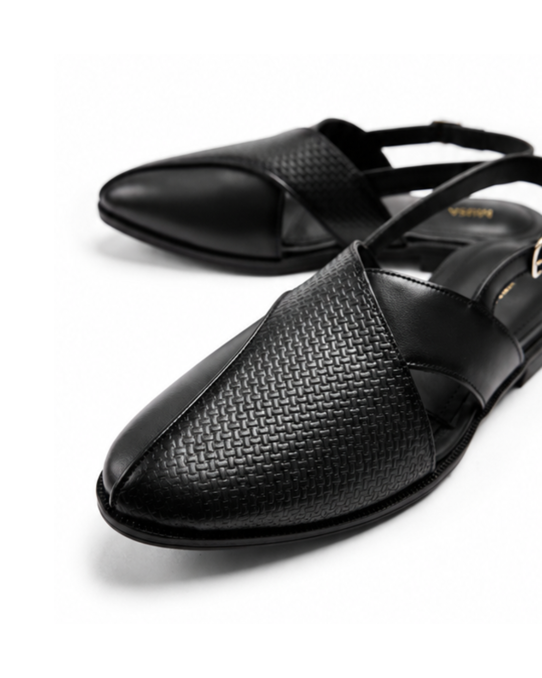 Home Ground - Genuine leather Peshawari Chappal, Black