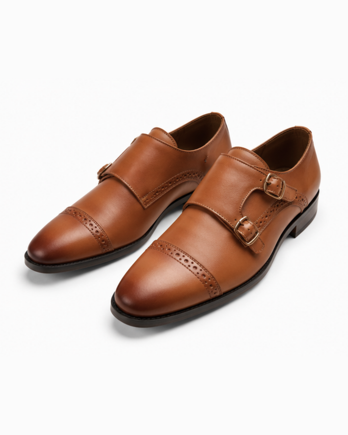 Fair Enough - Genuine leather Monk Strap, Tan