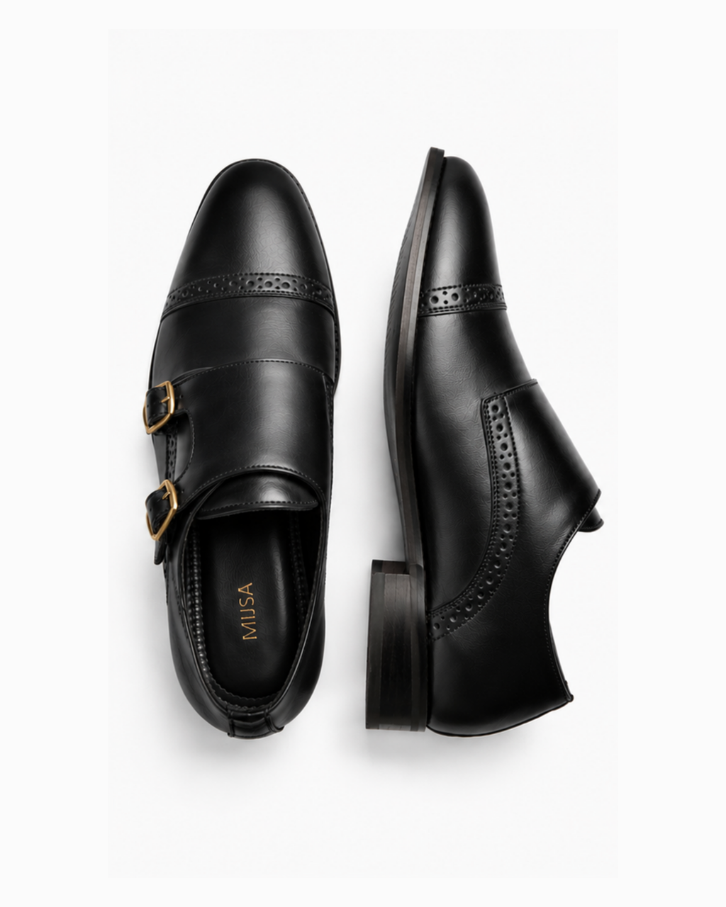 Fair Enough - Genuine leather Monk Strap, Black