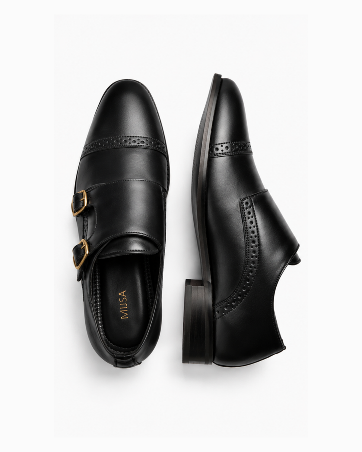 Fair Enough - Genuine leather Monk Strap, Black