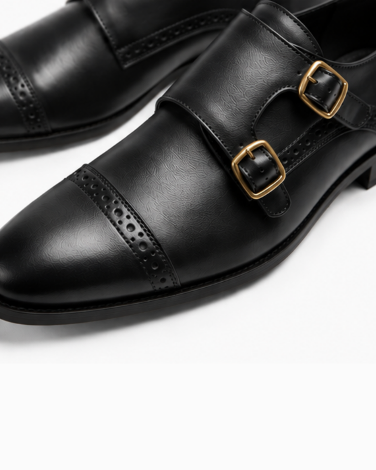Fair Enough - Genuine leather Monk Strap, Black