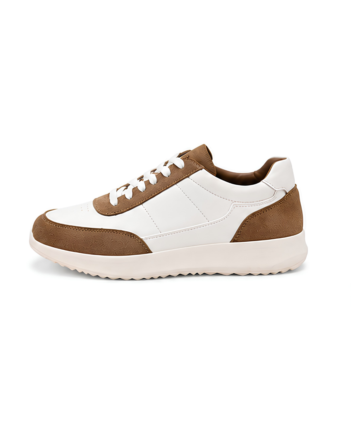 No Agenda - Suede and Nubuck Leather Sneaker, White Beige