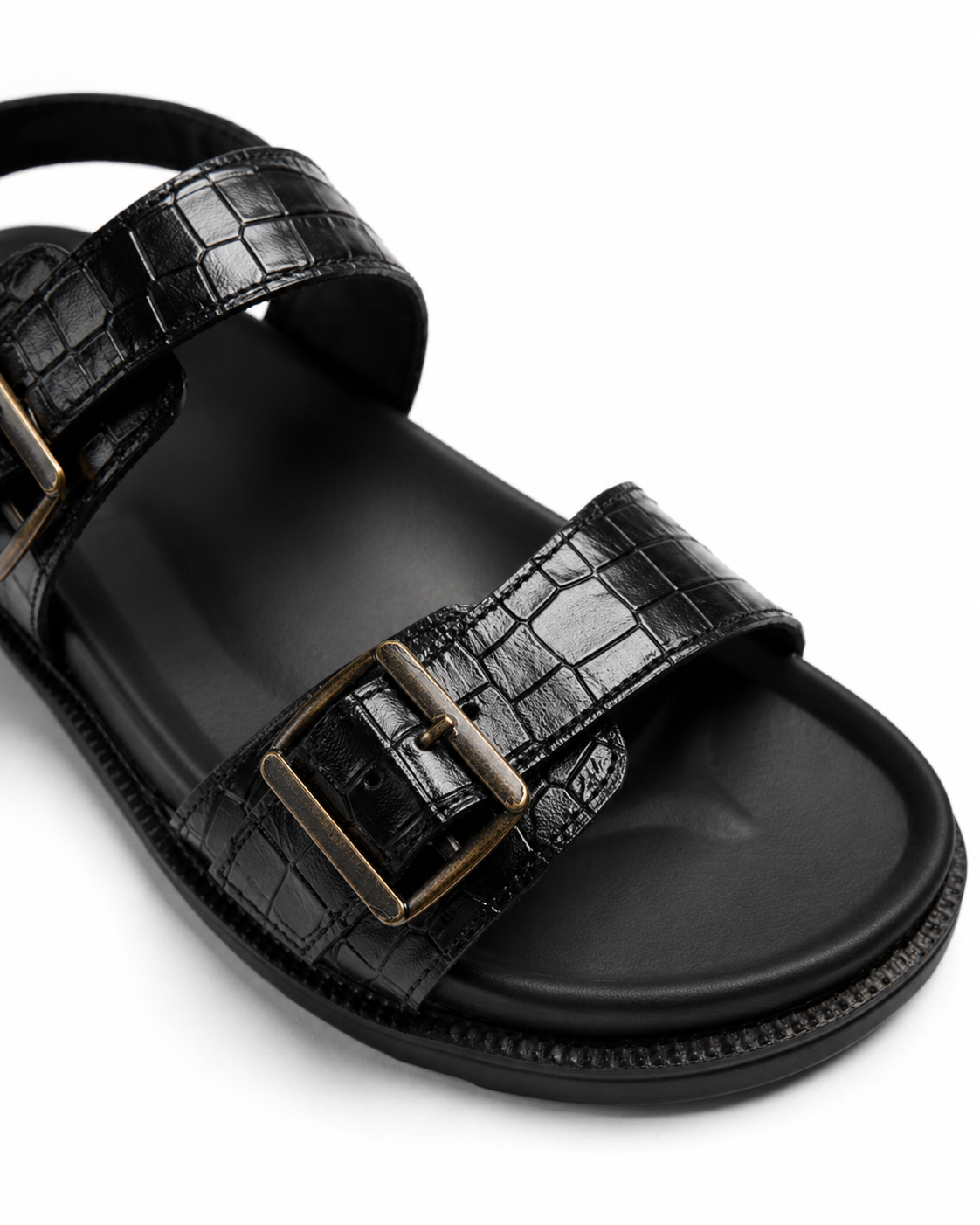Bold Claim - Genuine leather Sandal, Black
