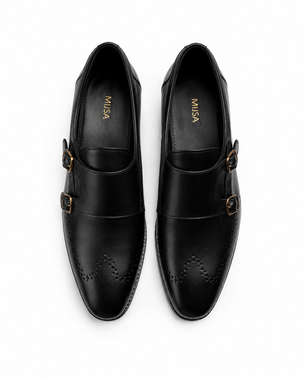 First Principles - Genuine leather Monk Strap, Black