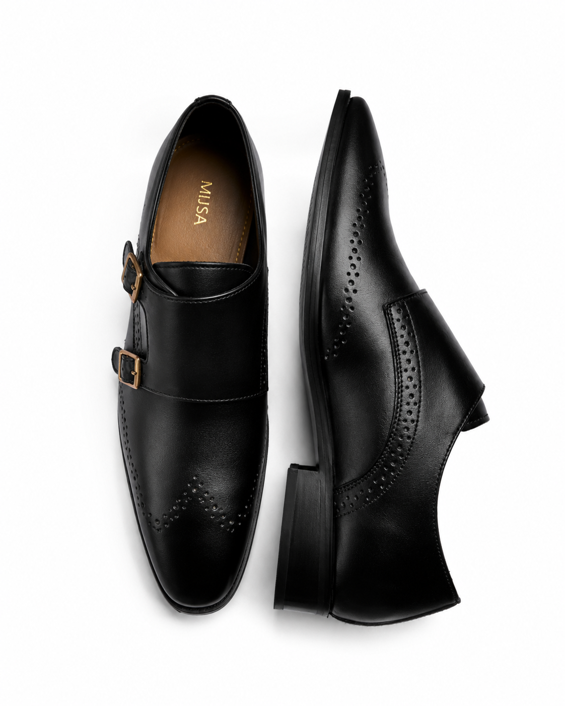 First Principles - Genuine leather Monk Strap, Black