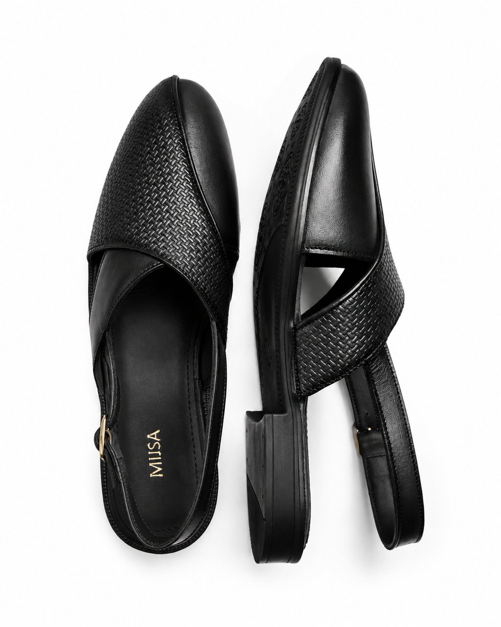 Home Ground - Genuine leather Peshawari Chappal, Black