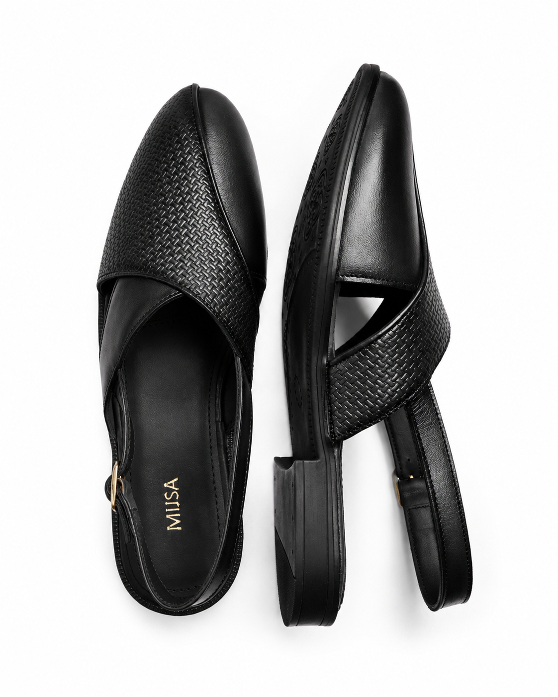 Home Ground - Genuine leather Peshawari Chappal, Black