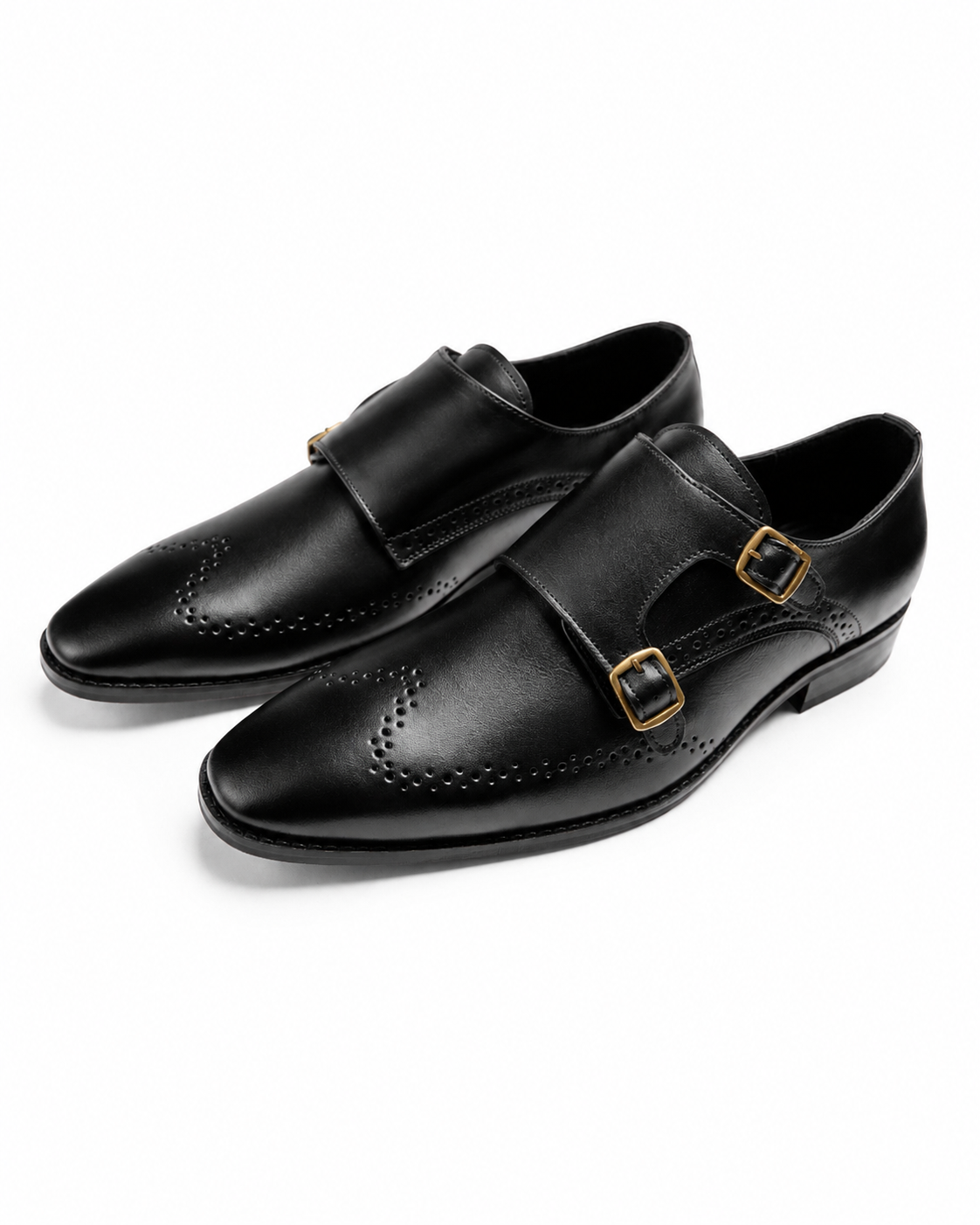 First Principles - Genuine leather Monk Strap, Black