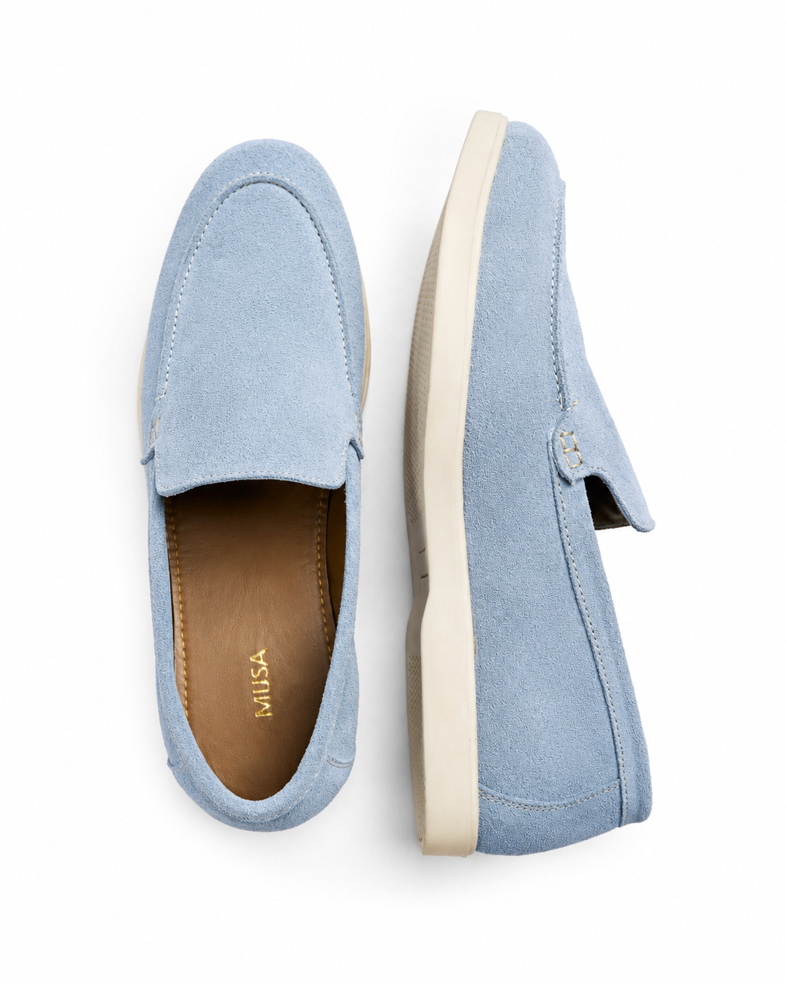 Out Of Office - Fine suede Loafer, Powder Blue