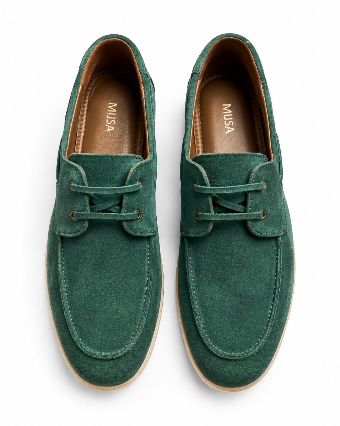 Open Tab - Fine suede Boat Shoe, Olive Green