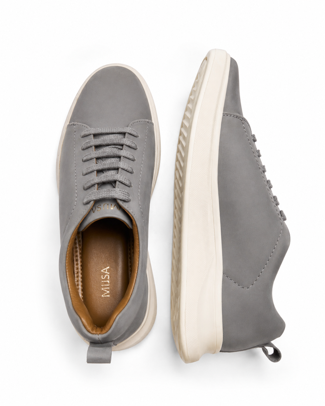 Good Point - Genuine leather Lace-Up Sneaker, Grey
