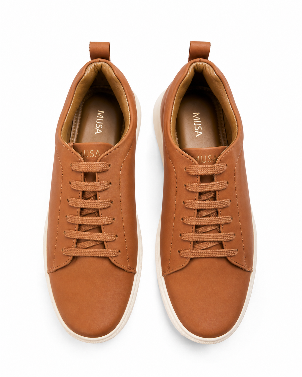 Good Point - Genuine leather Lace-Up Sneaker, Tan Orange