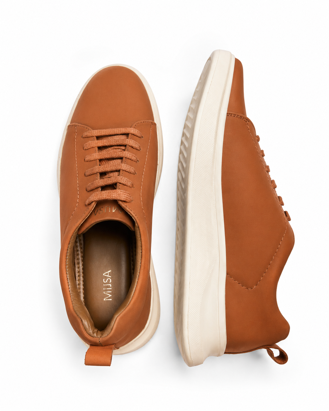 Good Point - Genuine leather Lace-Up Sneaker, Tan Orange