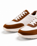 No Agenda - Suede and Nubuck Leather Sneaker, White Tan