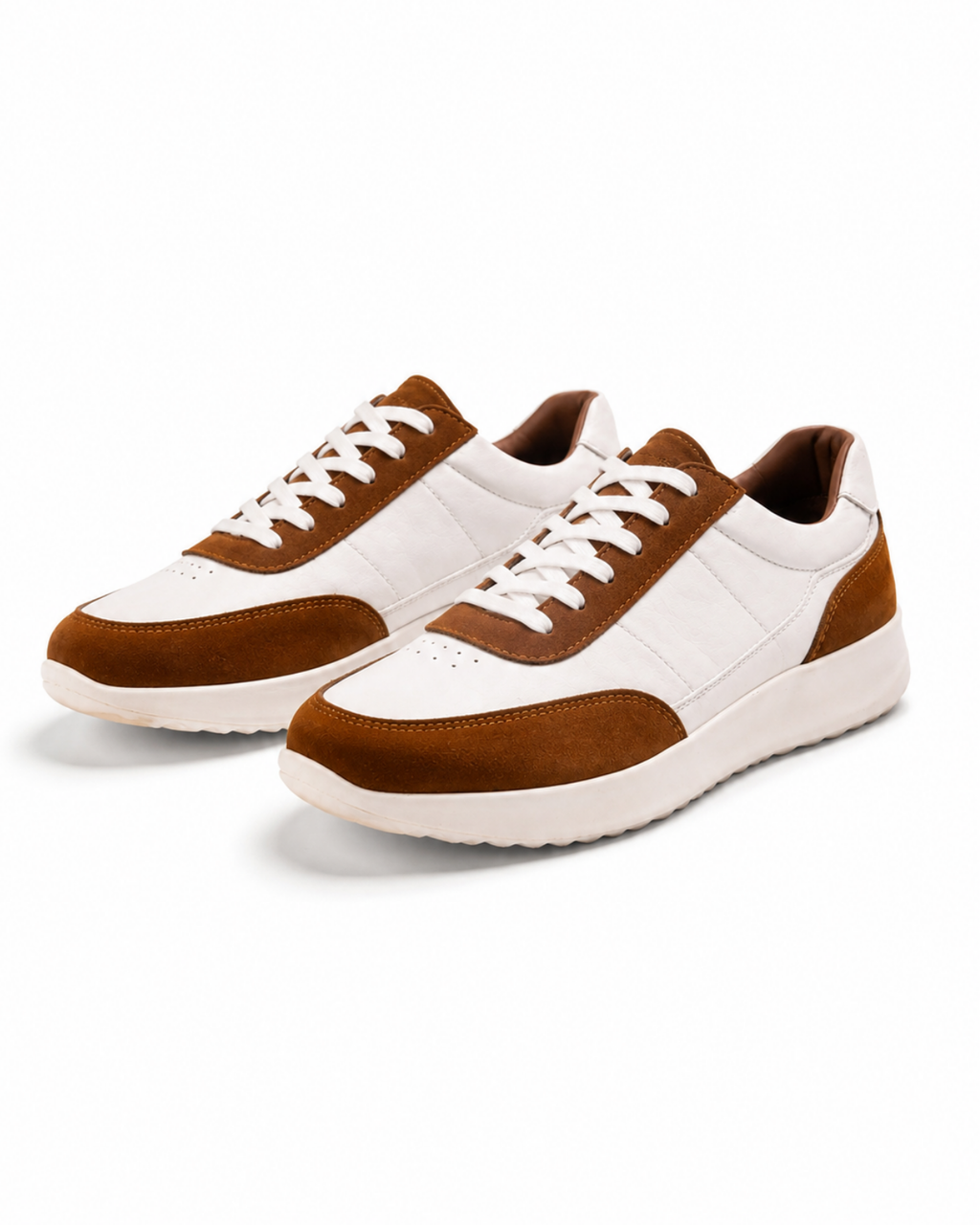 No Agenda - Suede and Nubuck Leather Sneaker, White Tan