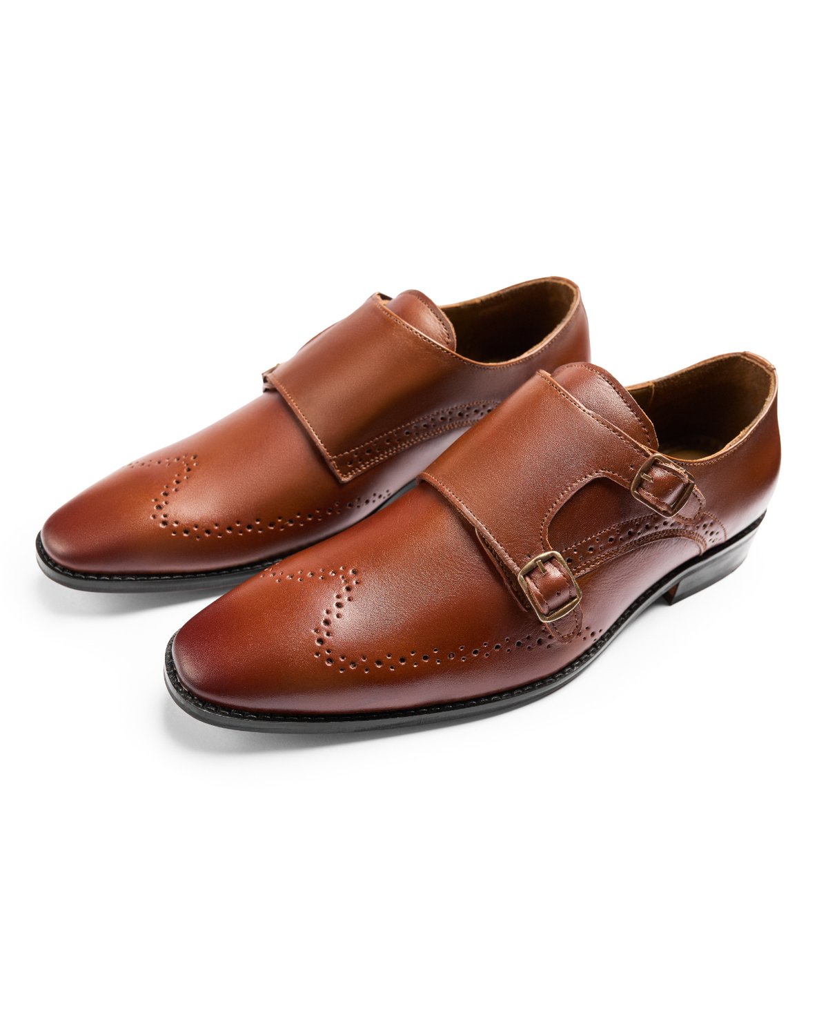 First Principles - Genuine leather Monk Strap, Tan