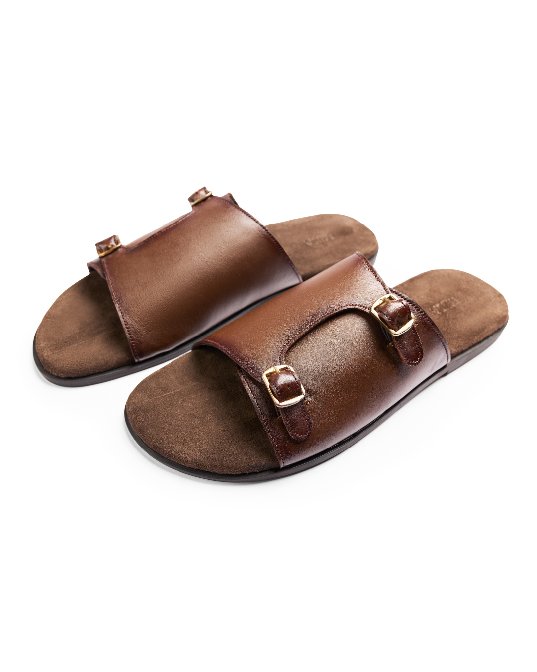 Short Answer - Genuine leather Slide, Brown