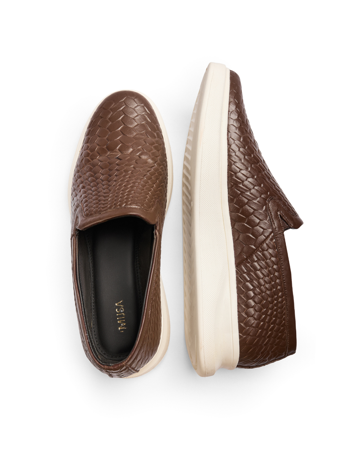 Easy Pace - Genuine leather Slip-On Sneaker, Croc Brown